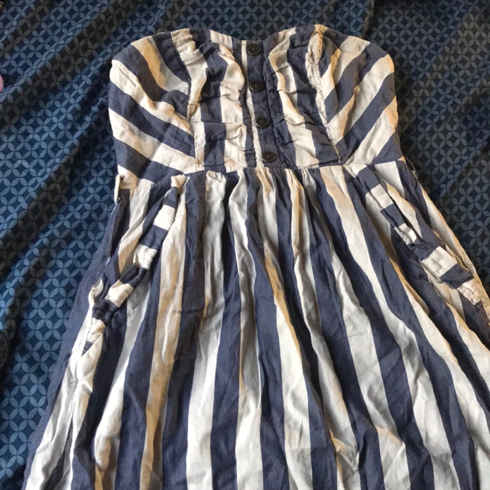 strapless striped dress size S